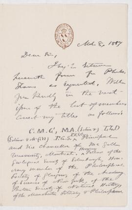 Letter, 8 March 1887