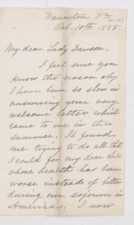 Letter, 10 October 1885