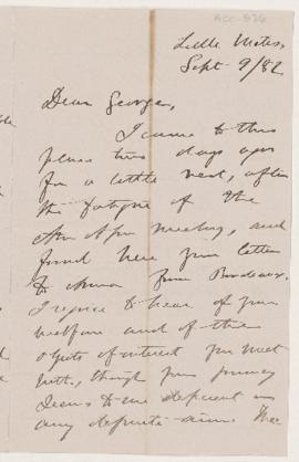 Letter, 9 September 1882