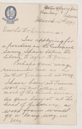 Letter, 14 March 1898