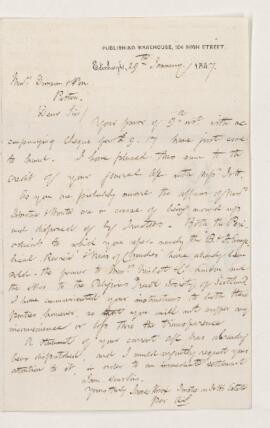 Letter, 29 January 1857