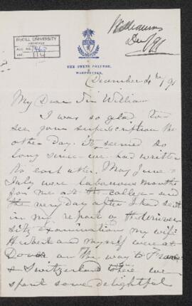 Letter, 4 December 1891