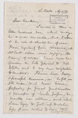 Letter, 4 August 1891