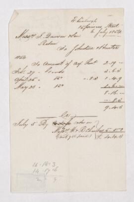 Account, 6 July 1854