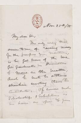 Letter, 25 November 1878