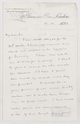 Letter, 27 October 1893