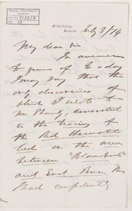 Letter, 3 July 1874