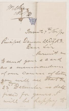 Letter, 7 November 1870