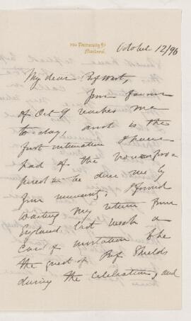 Letter, 12 October 1896