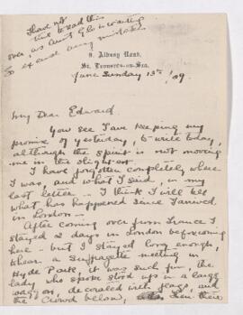 Letter, 13 June 1909