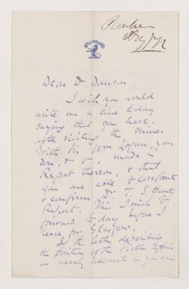 Letter, 3 September 1872