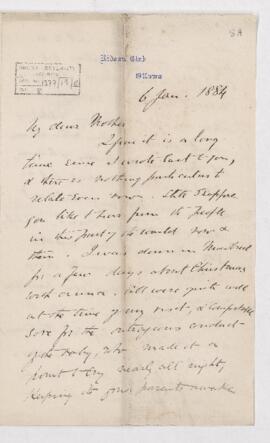 Letter, 6 January 1884