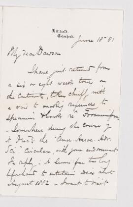 Letter, 18 June 1881