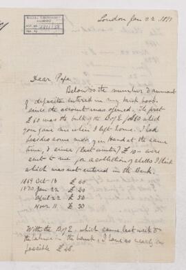 Letter, 22 January 1871