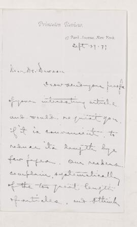 Letter, 29 September 1879