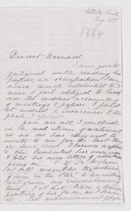 Letter, 30 August 1884