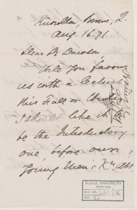 Letter, 16 August 1871