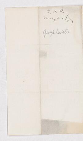 Letter from Geo. Stephen Cartlie to B.J. Harrington.