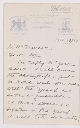 Letter, 25 October 1886