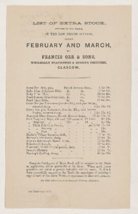 Catalogue, Orr & Sons, 1 February 1857