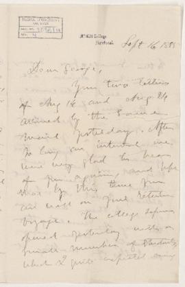 Letter, 16 September 18852