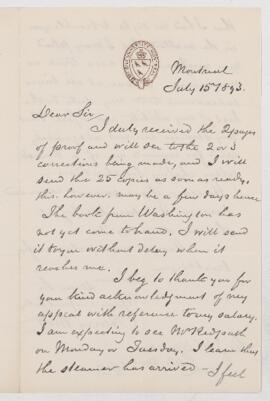 Letter, 15 July 1893