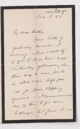 Letter, 6 December 1899