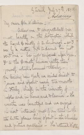 Letter, 27 July 1895