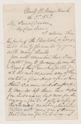 Letter, 3 March 1857