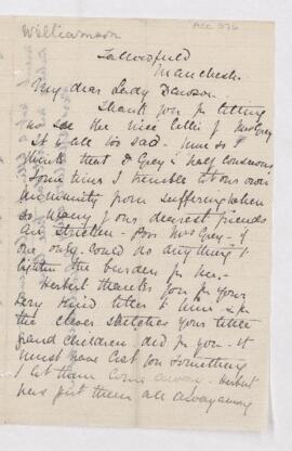 Letter from Annie Williamson