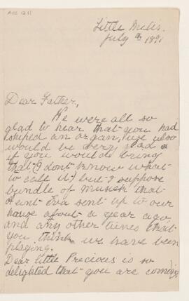 Letter, July 1891