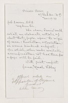 Letter, 19 November 1877