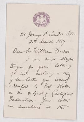 Letter, 21 March 1887