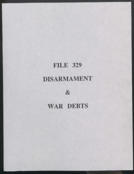 Disarmament and War Debts