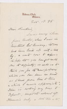 Letter, 19 November 1898