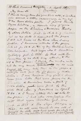 Letter, 1 April 1867