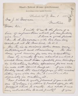 Letter, 1 December 1882