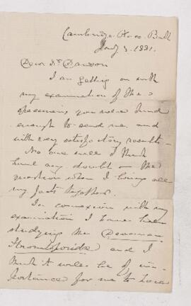 Letter, 3 January 1881