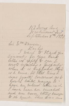 Letter, 3 September 1897