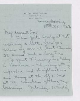 Letter, 28 October 1923