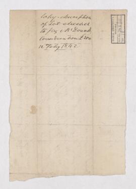 Description of lot, 12 February 1842