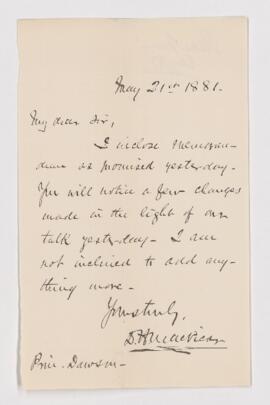 Letter, 21 May 1881