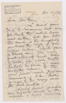 Letter, 15 October 1894