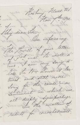 Letter, 7 November 1892