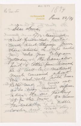 Letter, 22 June 1894