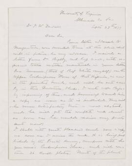 Letter, 29 September 1879