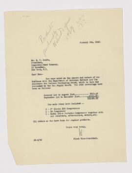 Correspondence - Ingersoll-Rand, war work, 1940