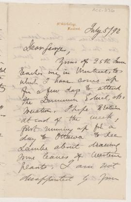 Letter, 5 July 1892