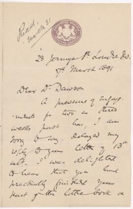 Letter, 17 March 1891