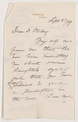 Letter, 27 September 1889